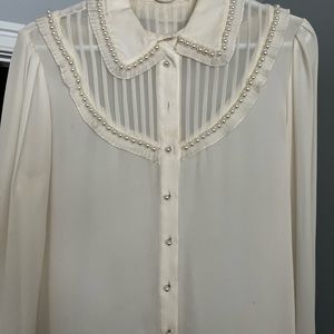 Alice and Olivia pearl blouse